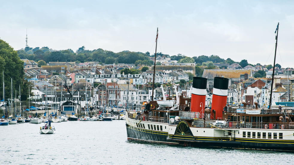 A trip aboard The Waverly takes you past many lovely south coast towns